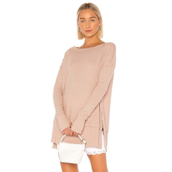 Free People Tops - Free People We the Free NWT North Shore Thermal Tunic in Sand XS